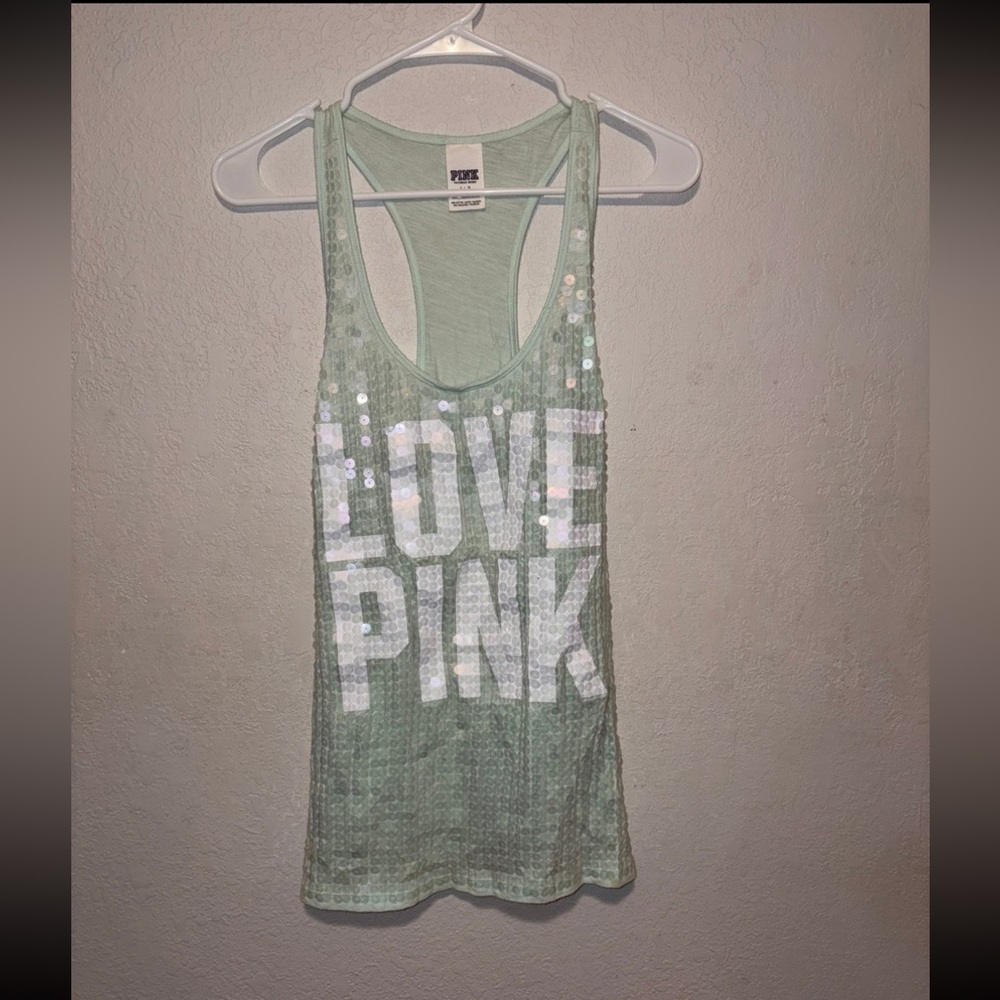 Victoria’s Secret pink 2000s sequence tank top